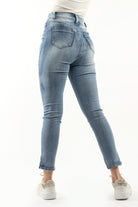 نتشي بنطلون جينز بخصر مرتفع سكيني طويل نسائي