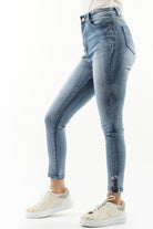 نتشي بنطلون جينز بخصر مرتفع سكيني طويل نسائي