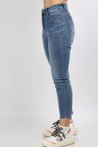 نتشي بنطلون بوي فريند هاي ويست طويل نسائي