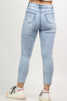 نتشي بنطلون جينز سكيني هاي ويست بسحاب وجيوب وزرار طويل نسائي