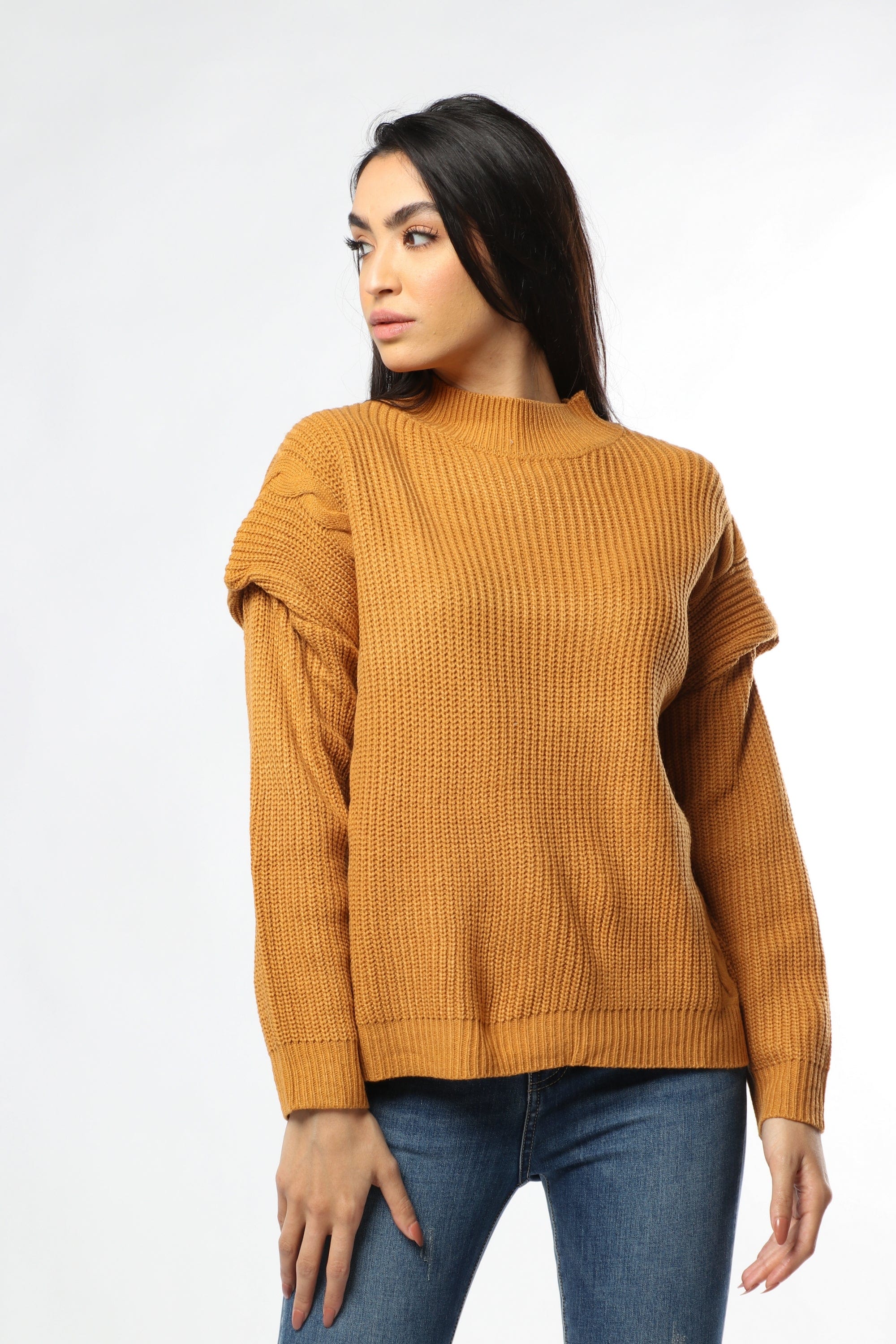 نتشي بلوفر صوف أوفر سايز كم طويل نسائي