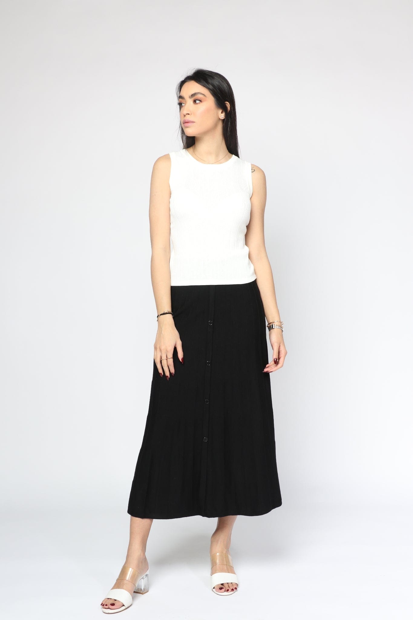 نتشي بلوزة كت مخططة بالطول نسائي