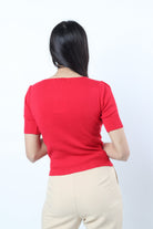 نتشي بلوزة قطنية مكشكشة من الصدر كم قصير نسائي