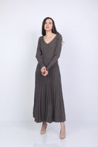 نتشي فستان شتوي طويل بليسية نسائي