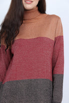 نتشي فستان ميدي صوف شتوي بأكمام طويلة