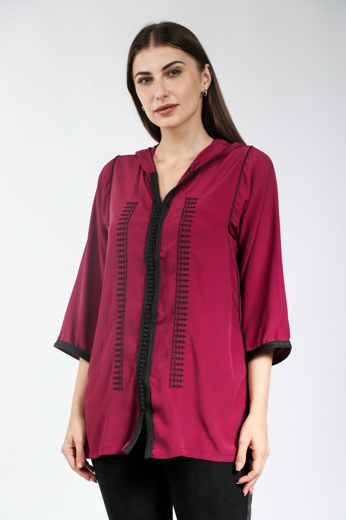 ديامانتين تونك نسائي مطرز من الأمام 3/4 كم نسائي