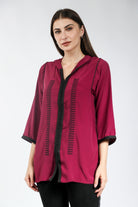 ديامانتين تونك نسائي مطرز من الأمام 3/4 كم نسائي