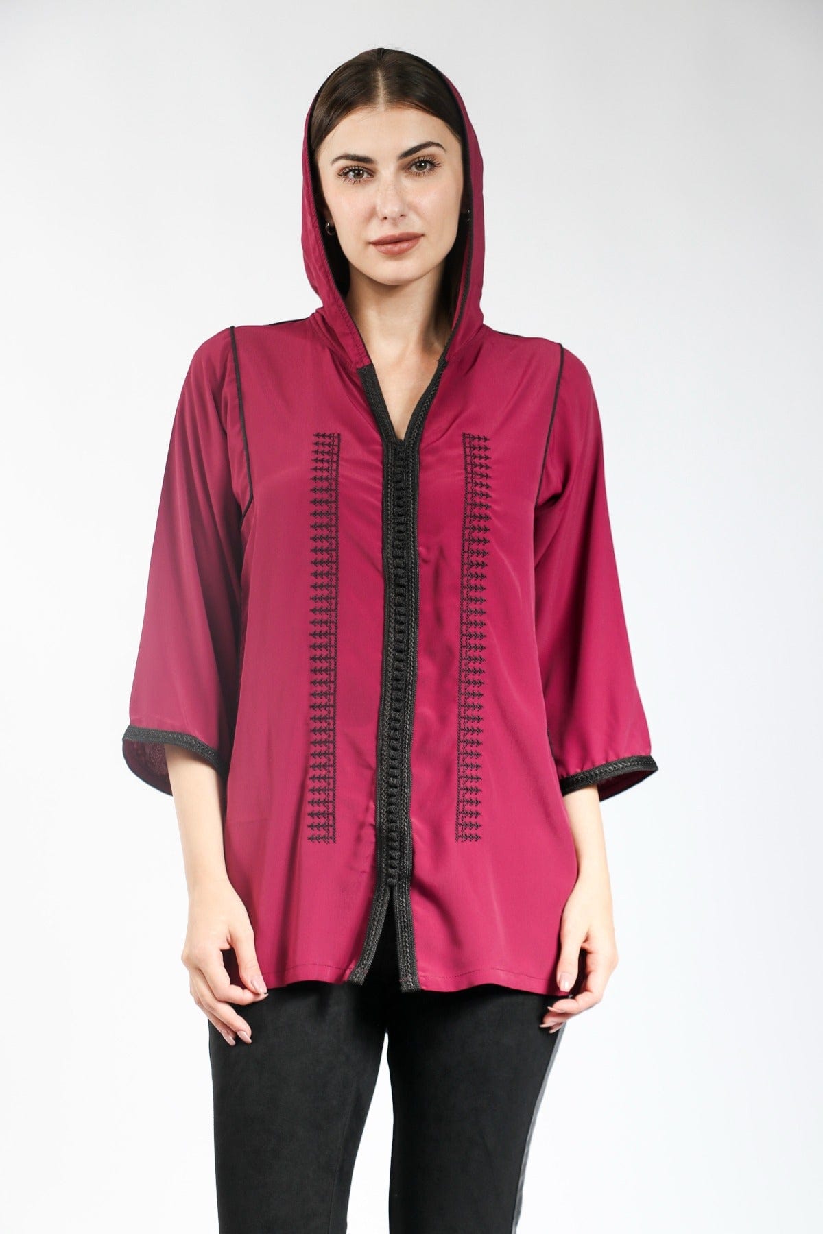 ديامانتين تونك نسائي مطرز من الأمام 3/4 كم نسائي