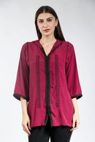 ديامانتين تونك نسائي مطرز من الأمام 3/4 كم نسائي