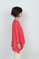 ديامانتين تونك بناتي طويل مزين بفتحة صدر مطرزة