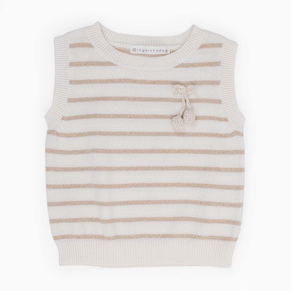 جينجرسنابس بلوزة بناتي كت مخطط بالعرض أوف وايت