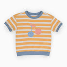 جينجرسنابس بلوزة بناتي نص كم مخطط بالعرض كريم ذهبي