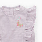 جينجرسنابس بلوزة بناتي سادة مكشكش من الجانبين كت رمادي ليلكي