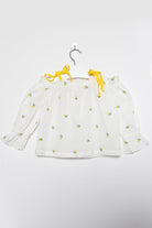 جينجرسنابس بلوزة نص بطن منقوشة كم قصير بف بناتي أوف وايت