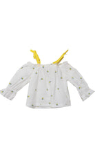 جينجرسنابس بلوزة نص بطن منقوشة كم قصير بف بناتي أوف وايت