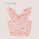 جينجرسنابس بلوزة بناتي حمالات بظهر مكشوف وردي