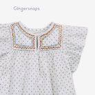 جينجرسنابس بلوزة مخرمة كم قصير منفوخ بناتي أوف وايت