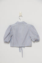 جينجرسنابس بلوزة بناتي مخطط بالطول واسع أزرق غامق