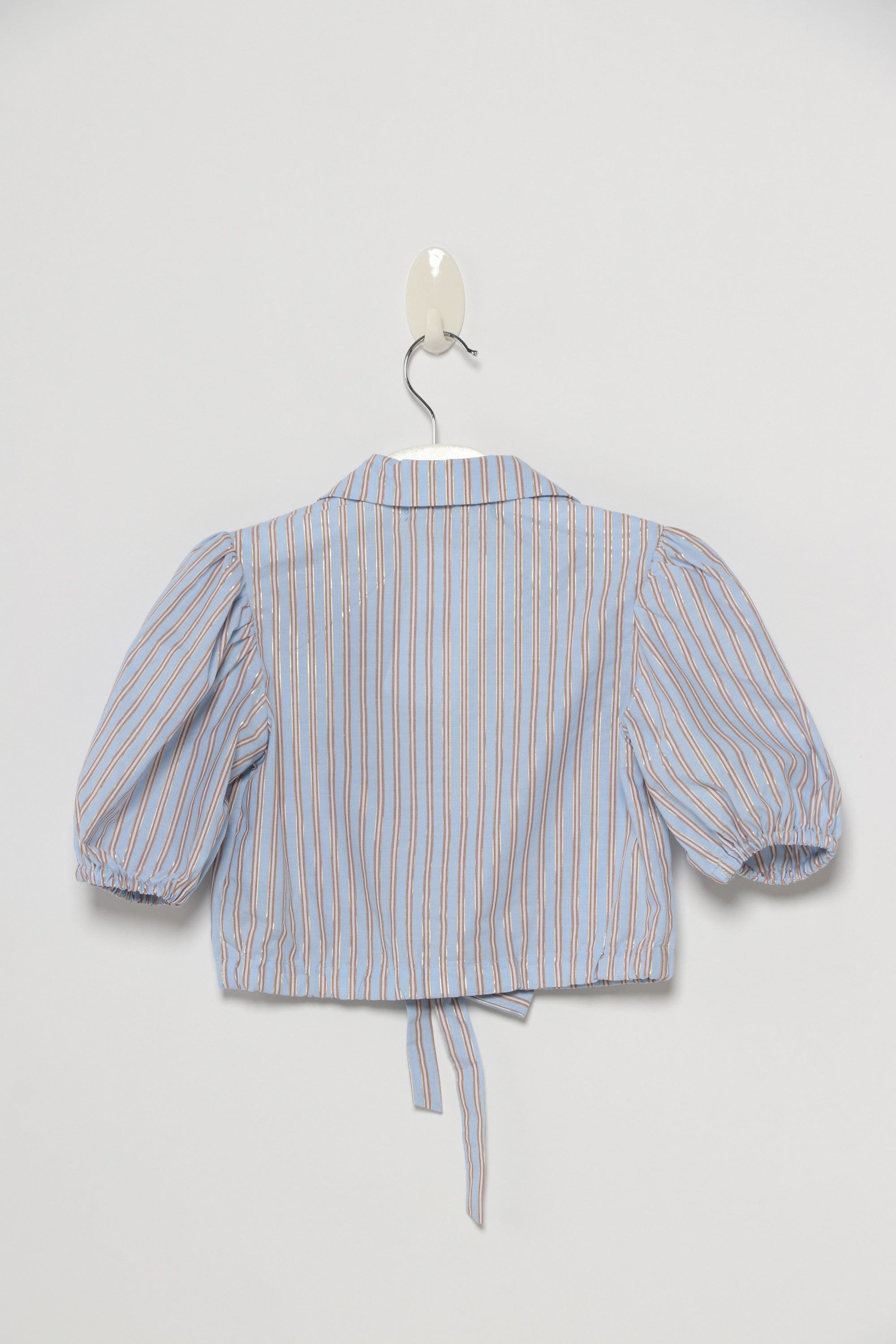 جينجرسنابس بلوزة بناتي مخطط بالطول واسع أزرق غامق