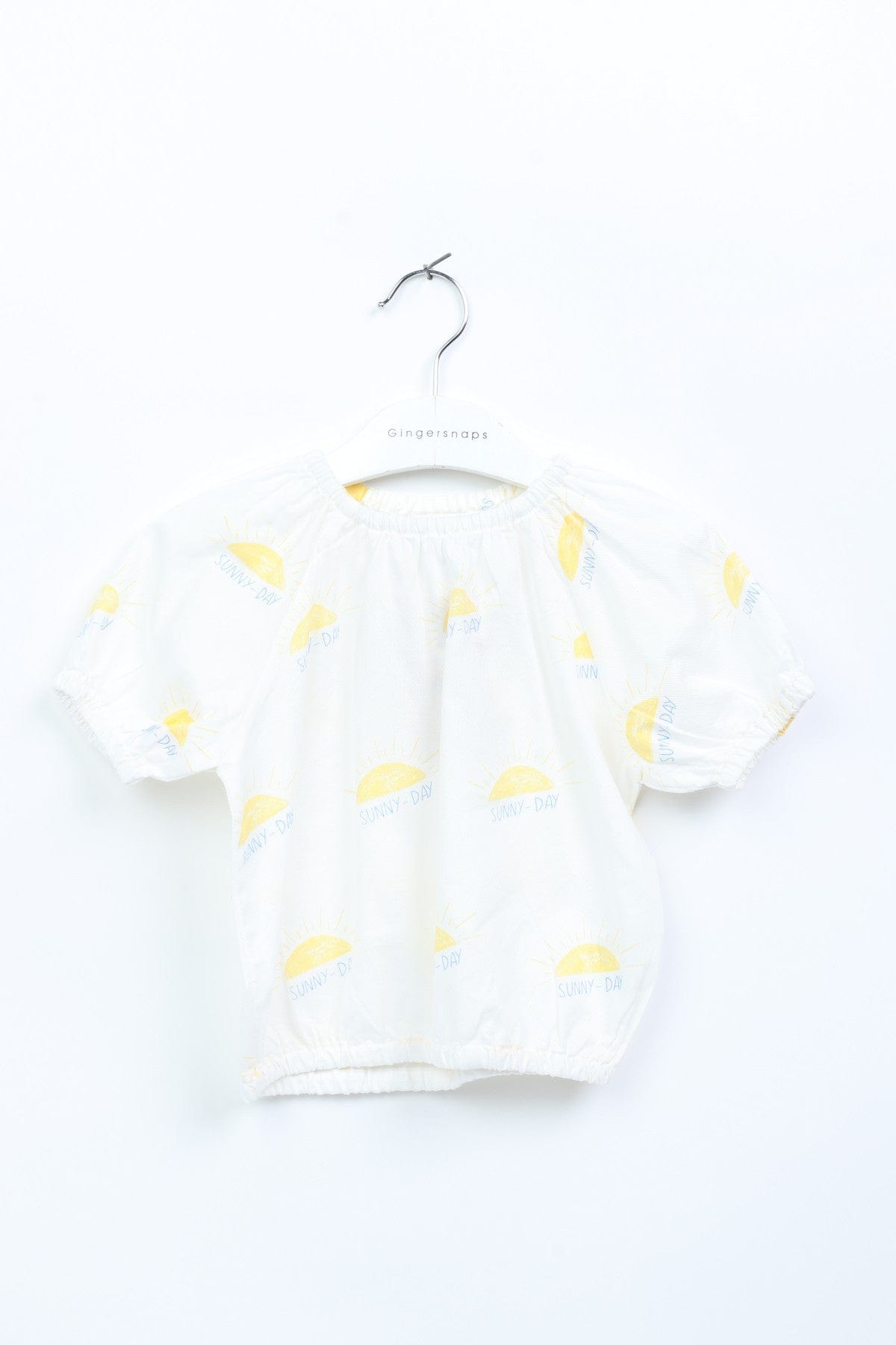 جينجرسنابس بلوزة بناتي منقوشة نص كم بف أبيض