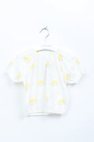 جينجرسنابس بلوزة بناتي منقوشة نص كم بف أبيض