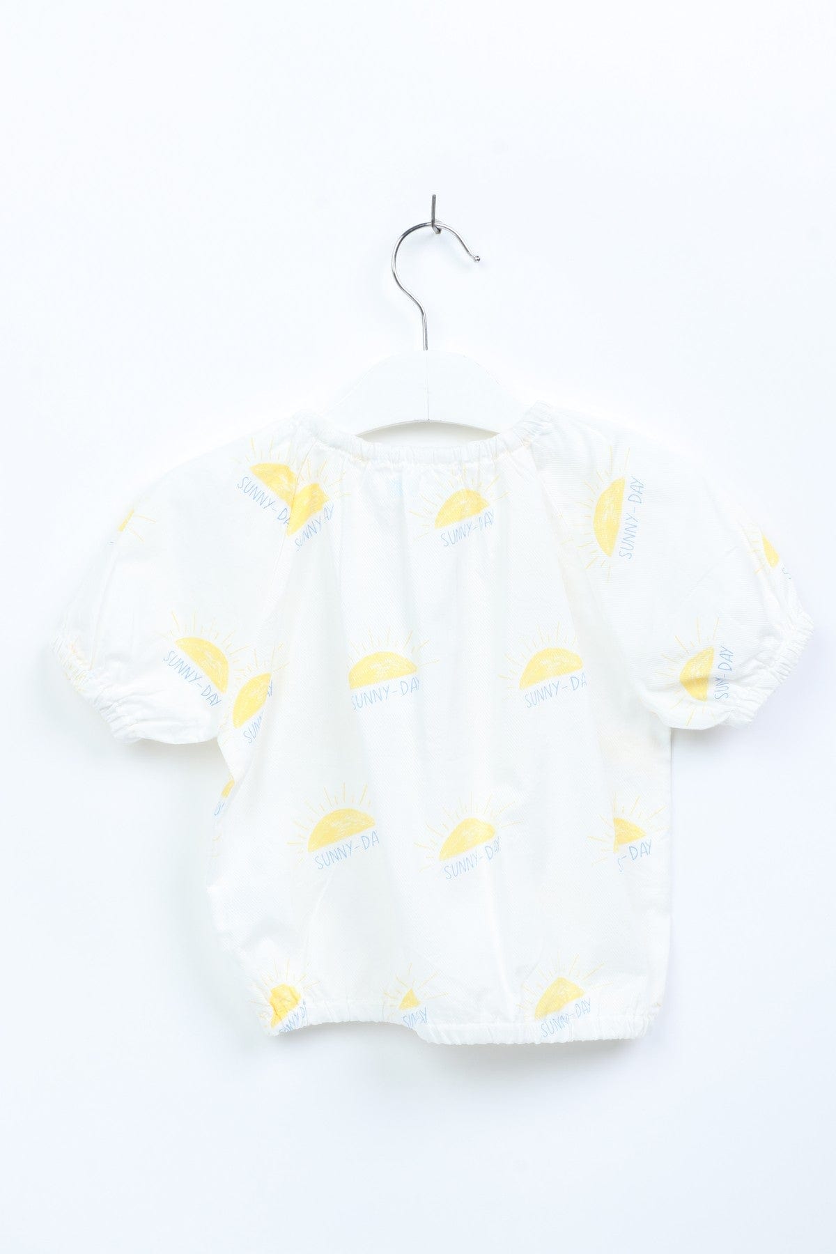 جينجرسنابس بلوزة بناتي منقوشة نص كم بف أبيض