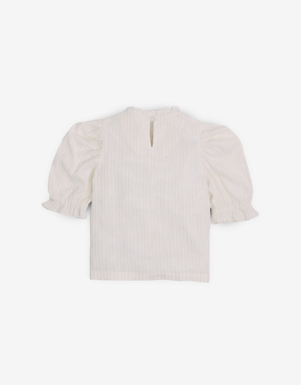 جينجرسنابس بلوزة بناتي مضلع سادة نص كم بف كريمي