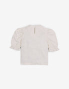 جينجرسنابس بلوزة بناتي مضلع سادة نص كم بف كريمي