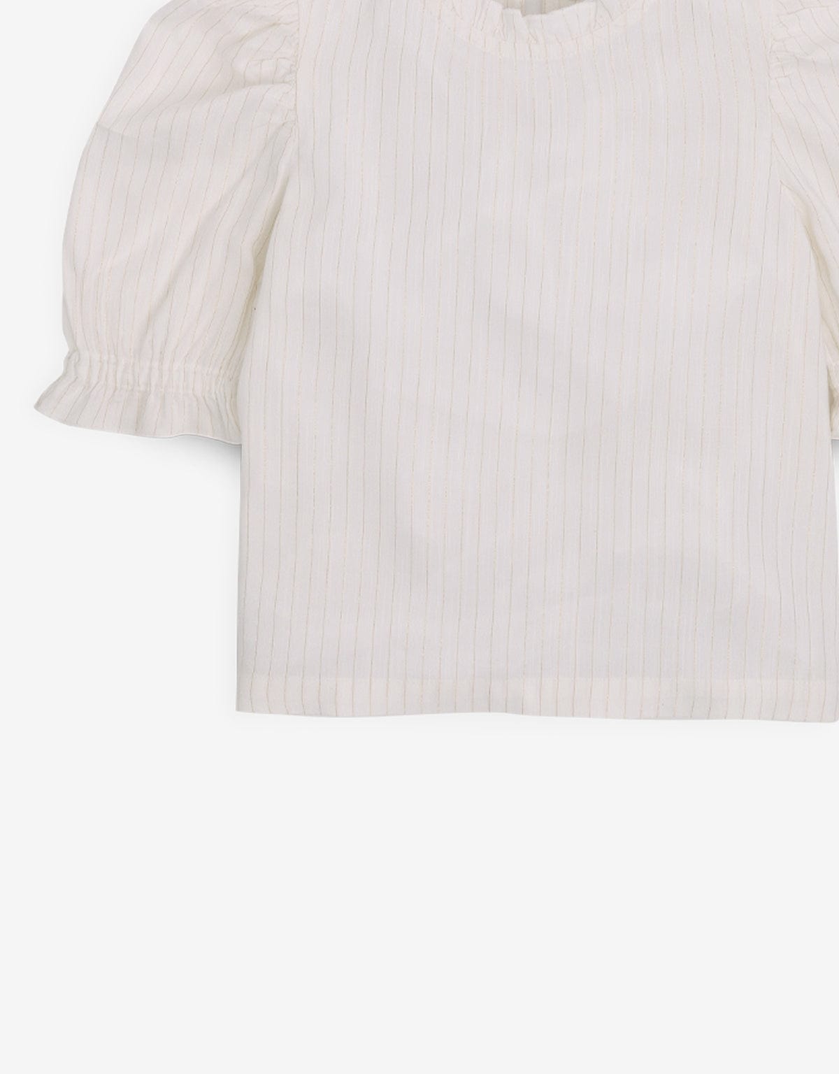 جينجرسنابس بلوزة بناتي مضلع سادة نص كم بف كريمي