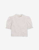 جينجرسنابس بلوزة بناتي مضلع سادة نص كم بف كريمي