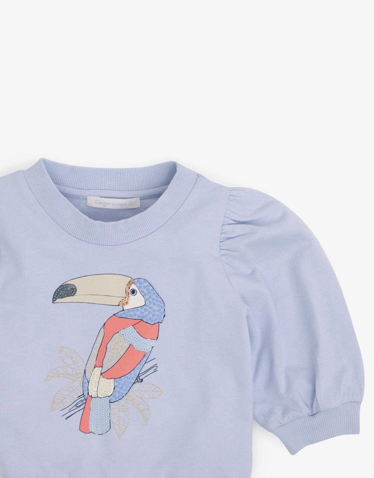 جينجرسنابس بلوزة بناتي بطبعة نص كم بف أرجواني