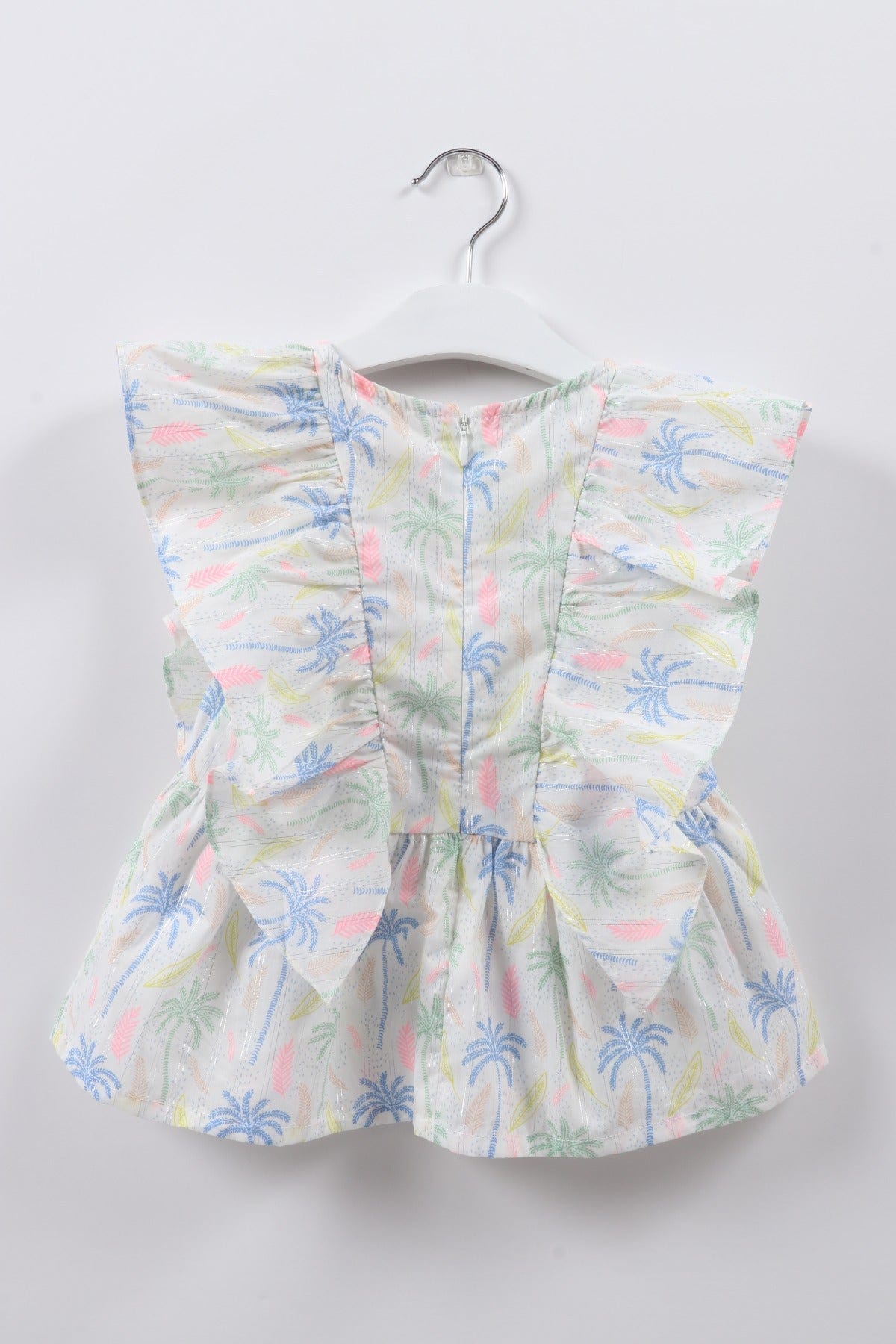 جينجرسنابس بلوزة بناتي مشجر مكشكش من الجانبين مكشكش متعدد الألوان