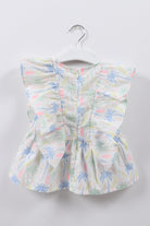 جينجرسنابس بلوزة بناتي مشجر مكشكش من الجانبين مكشكش متعدد الألوان