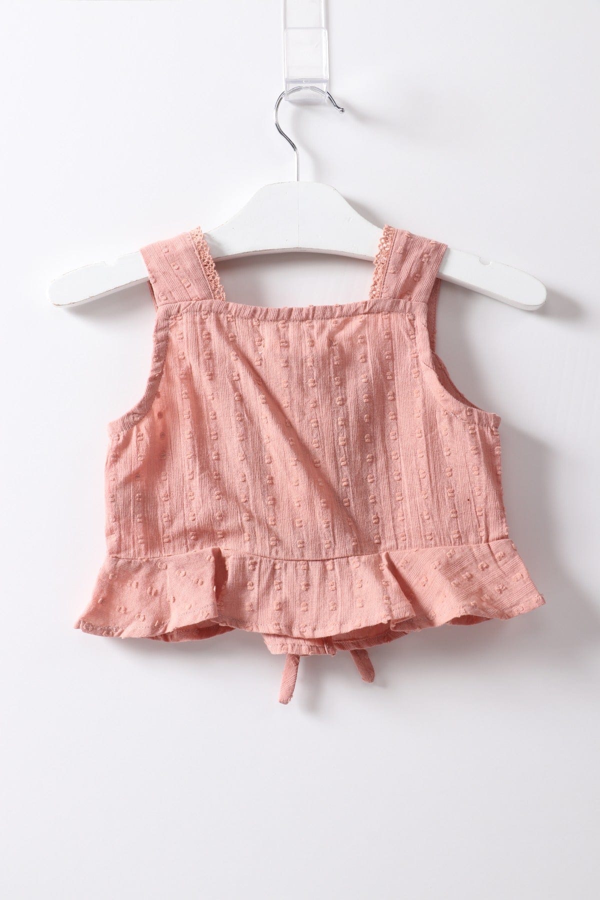 جينجرسنابس بلوزة بناتي حمالات مطرز بالخيوط زهري