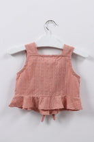 جينجرسنابس بلوزة بناتي حمالات مطرز بالخيوط زهري