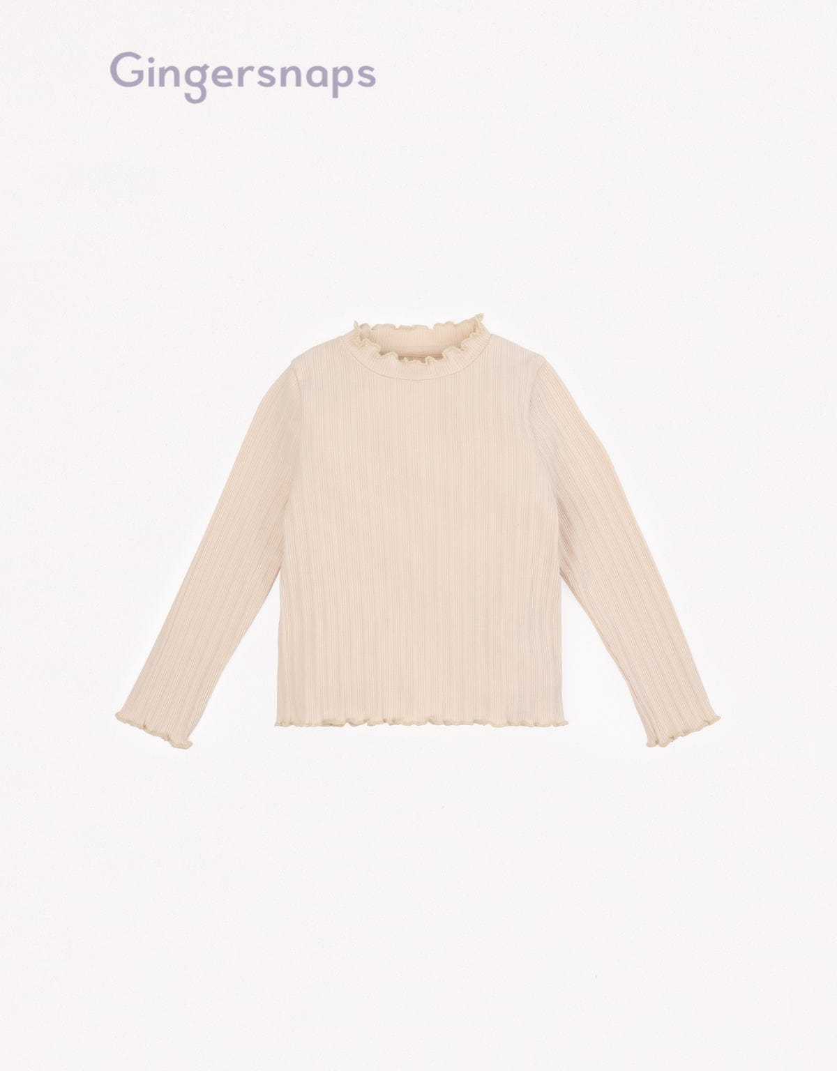 جينجرسنابس بلوزة مضلعة كم طويل بناتي بيج فاتح