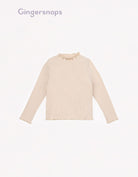 جينجرسنابس بلوزة مضلعة كم طويل بناتي بيج فاتح