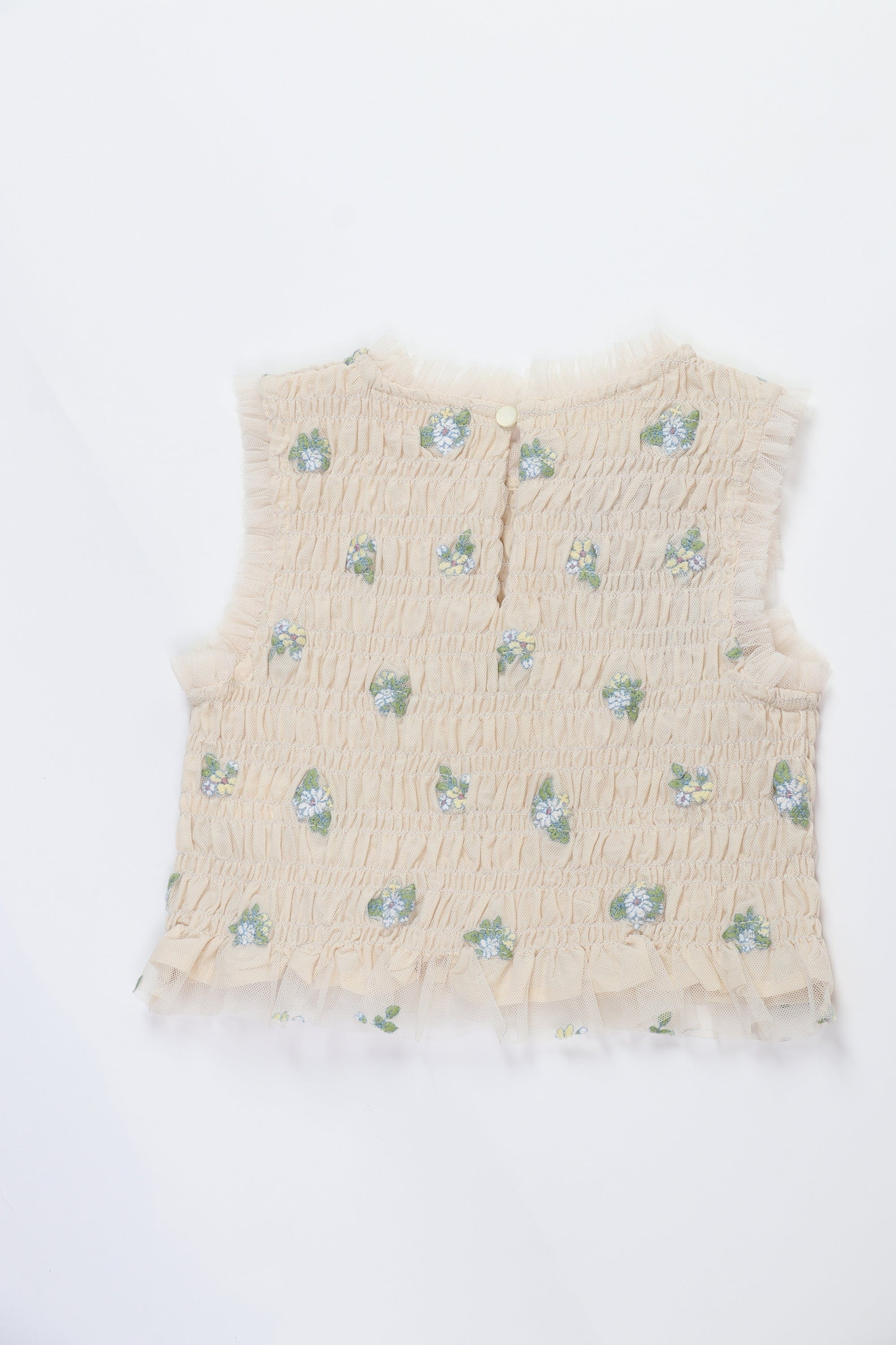 جينجرسنابس بلوزة نص بطن مشجرة كت دانتيل بناتي أصفر فاتح