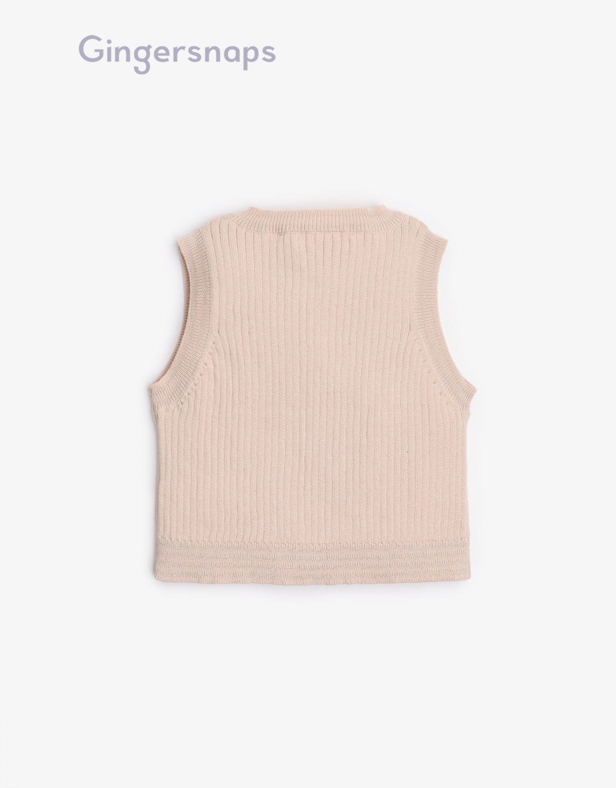 جينجرسنابس بلوزة بناتي مضلع بالطول كت البيج