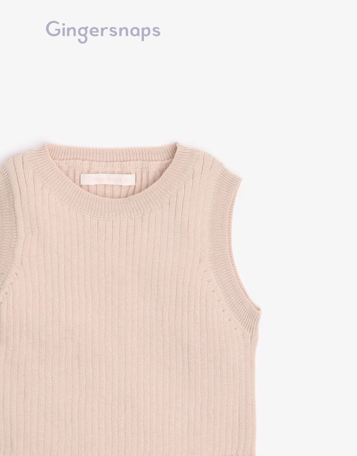 جينجرسنابس بلوزة بناتي مضلع بالطول كت البيج