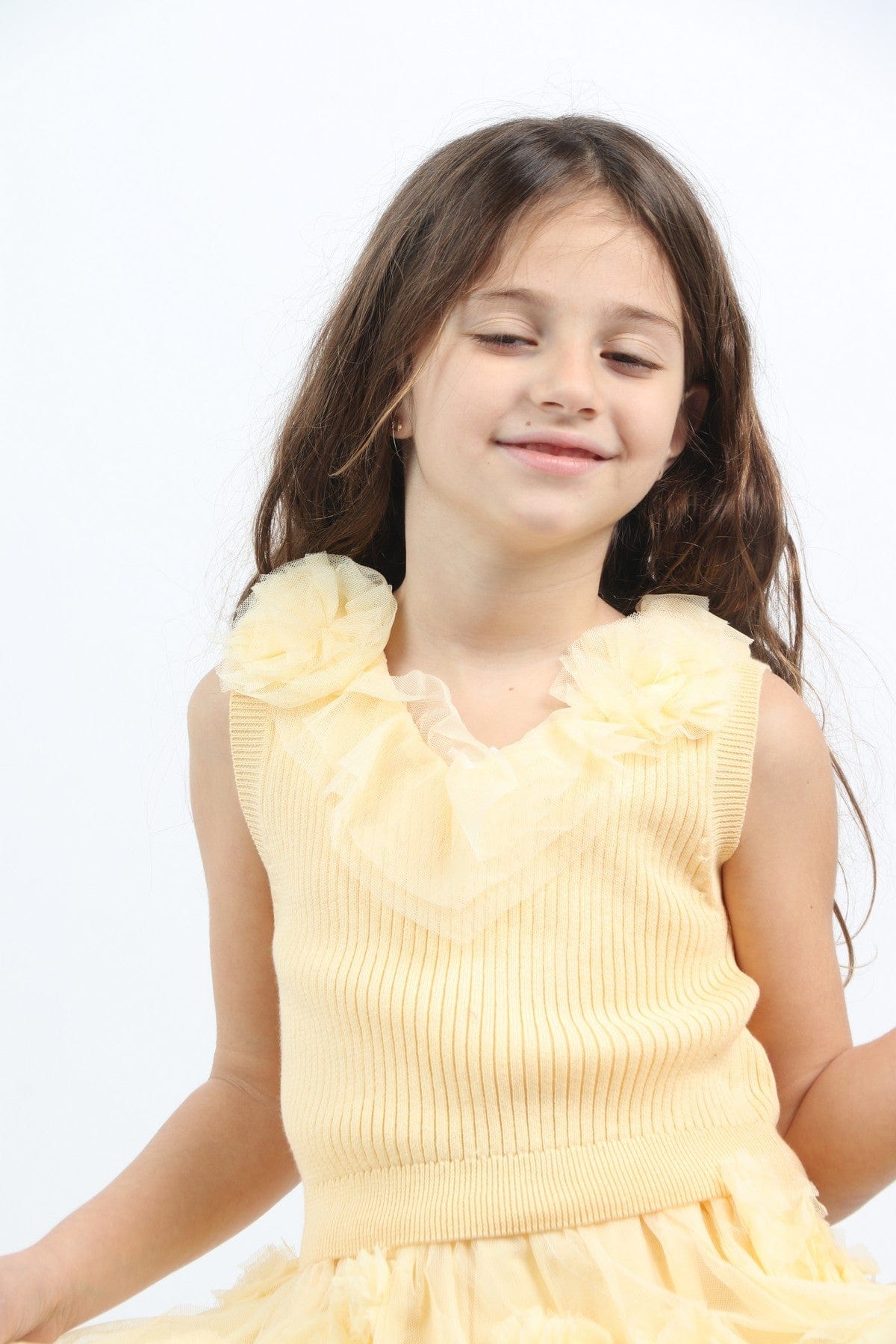 جينجرسنابس بلوزة مضلعة بالطول كت بناتي كريمي