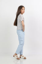 جينجرسنابس بلوزة بناتي مزهرة نص كم متعدد الألوان