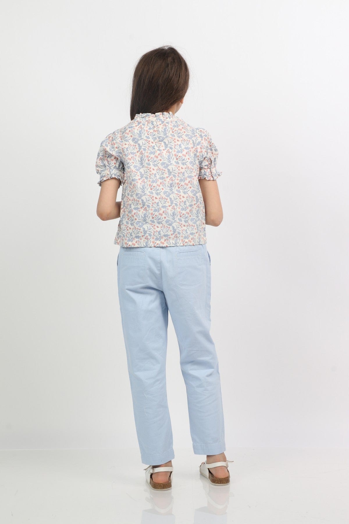 جينجرسنابس بلوزة بناتي مزهرة نص كم متعدد الألوان