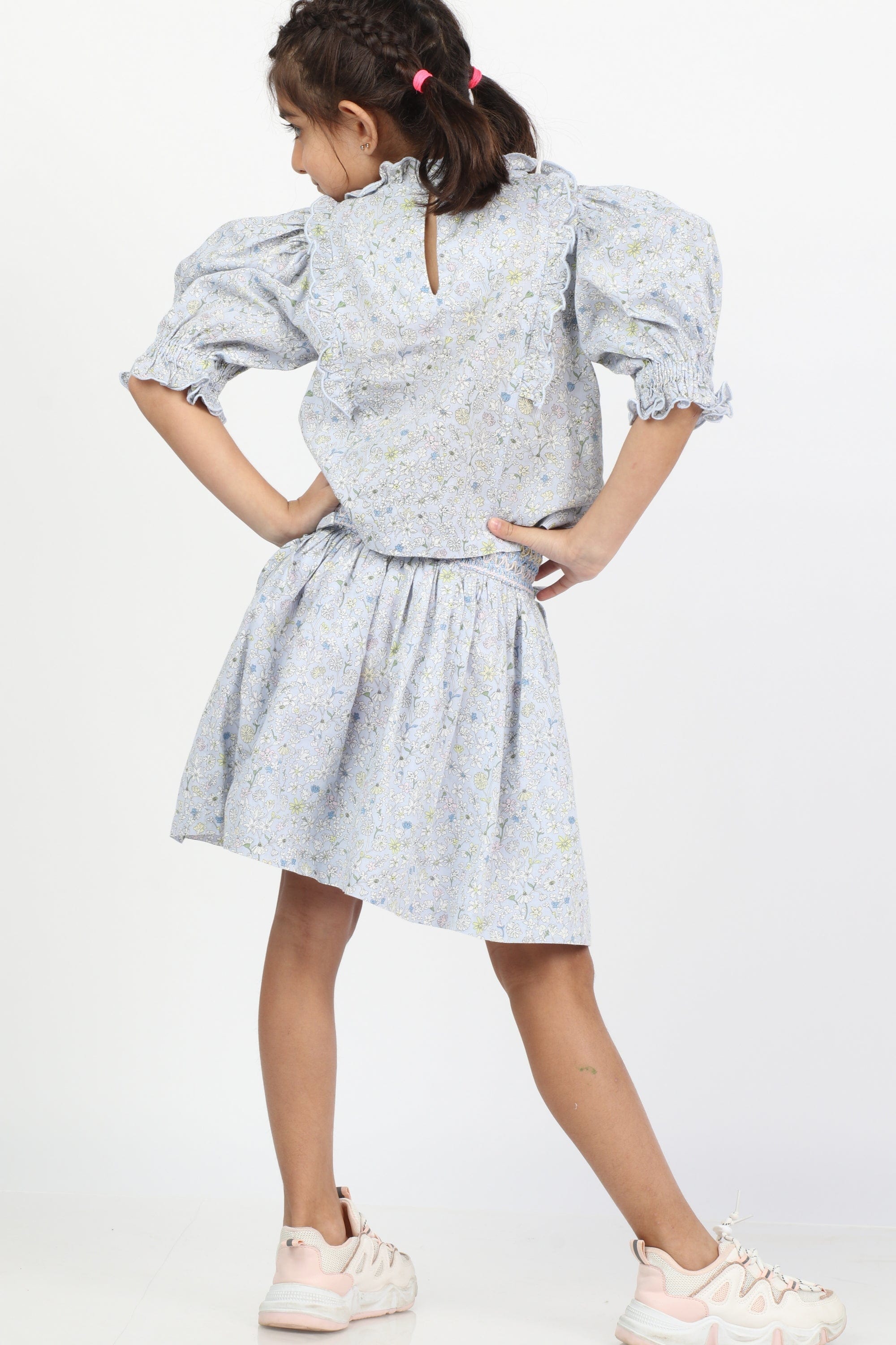 جينجرسنابس بلوزة بناتي منقوش نص كم بف متعدد الألوان