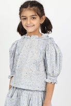 جينجرسنابس بلوزة بناتي منقوش نص كم بف متعدد الألوان