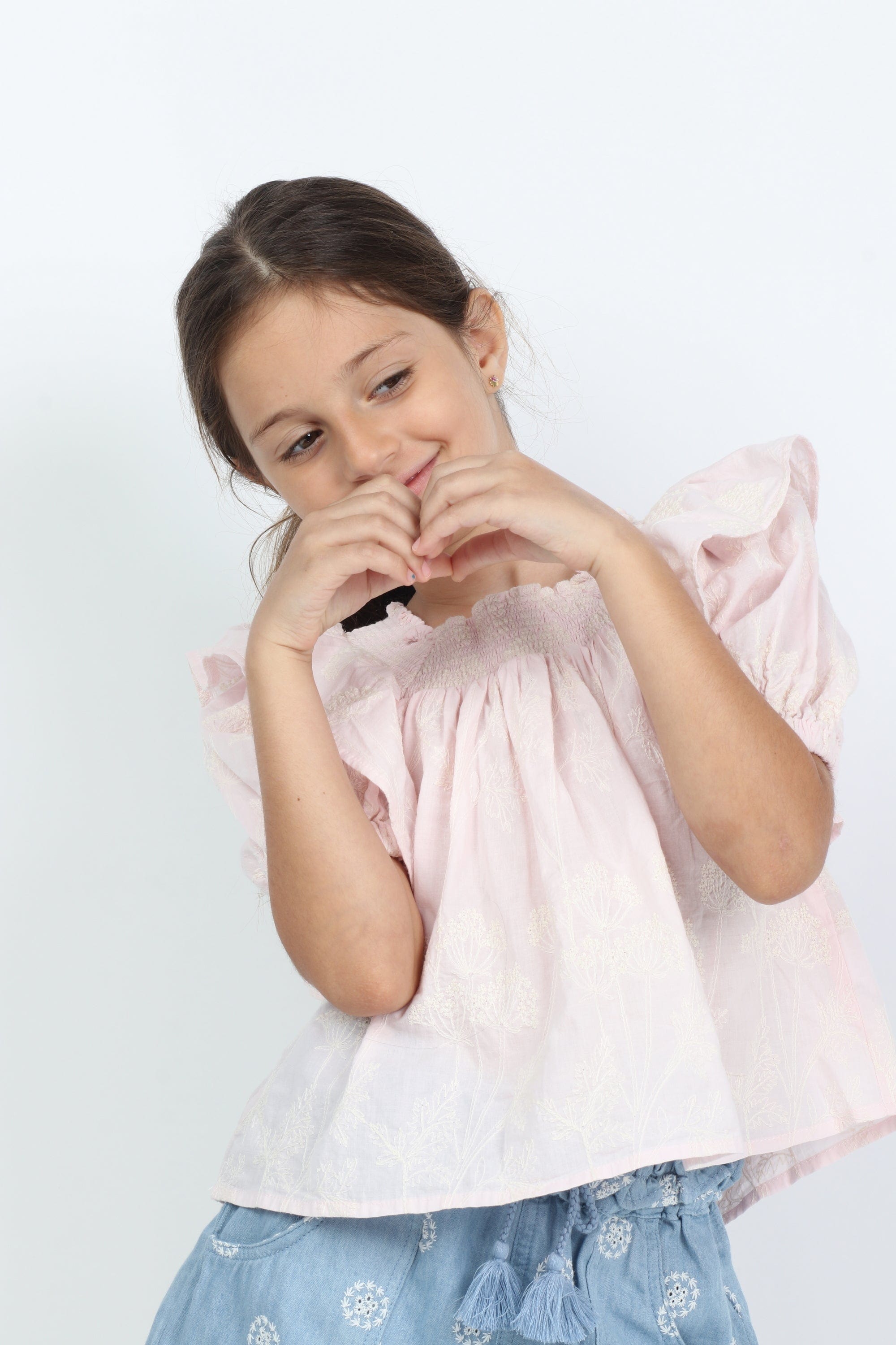 جينجرسنابس بلوزة سادة كرانيش كم بف بناتي وردي