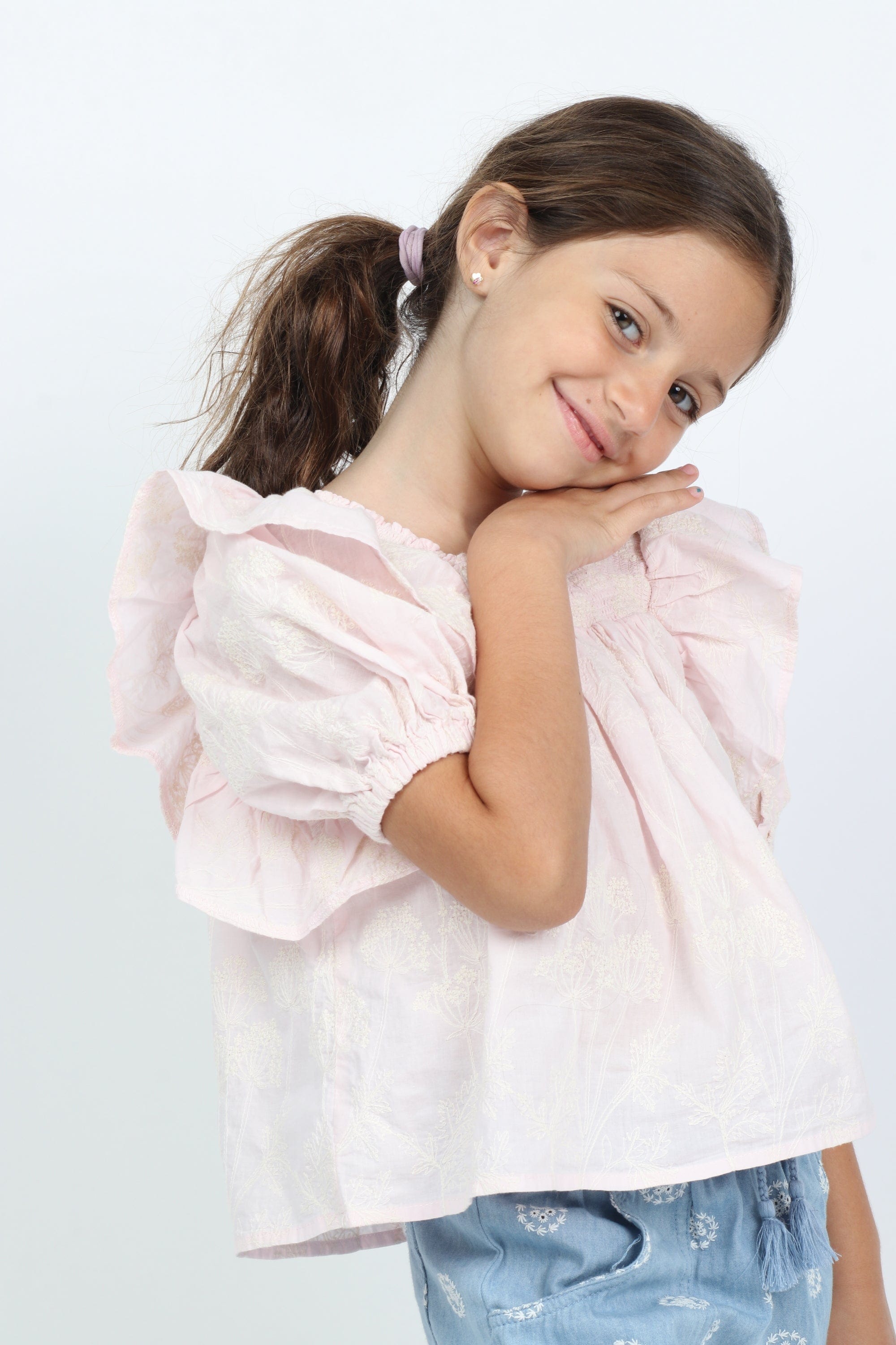 جينجرسنابس بلوزة سادة كرانيش كم بف بناتي وردي