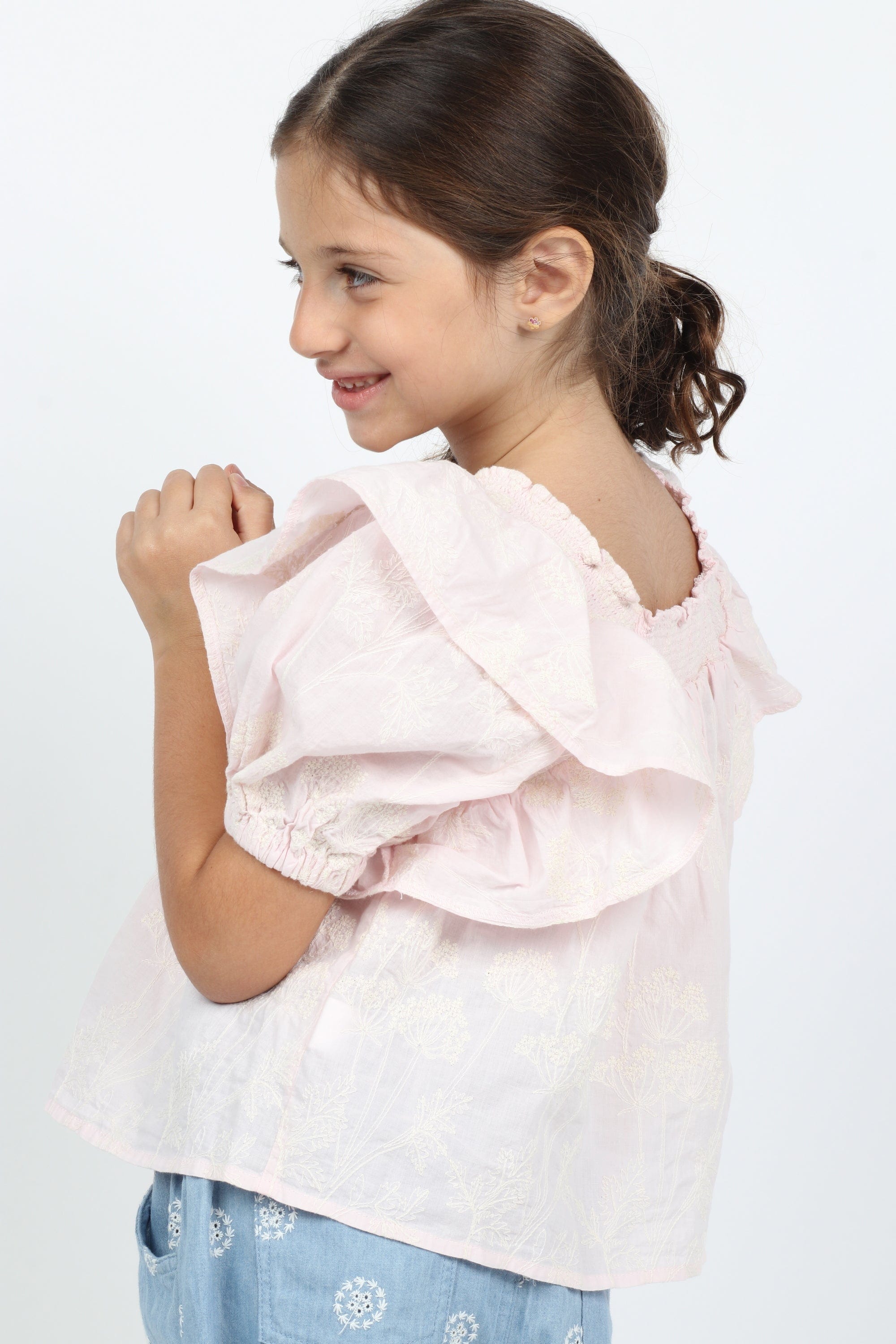 جينجرسنابس بلوزة سادة كرانيش كم بف بناتي وردي