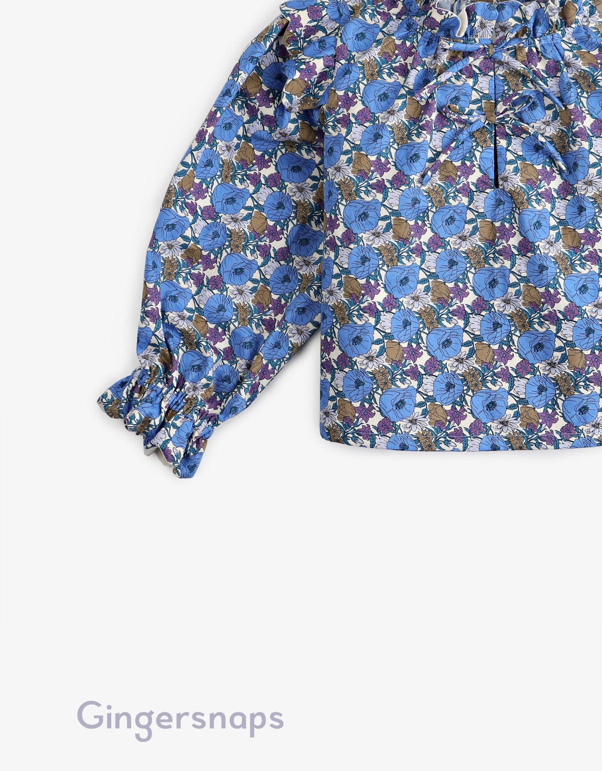 جينجرسنابس بلوزة مشجرة كم طويل مع أساور بناتي - متعدد الألوان