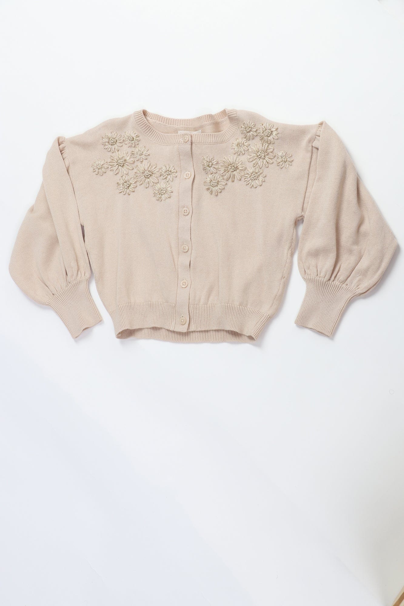 جينجرسنابس كارديجان بأزرار أمامية كم طويل مطرزة من الصدر بناتي بيج